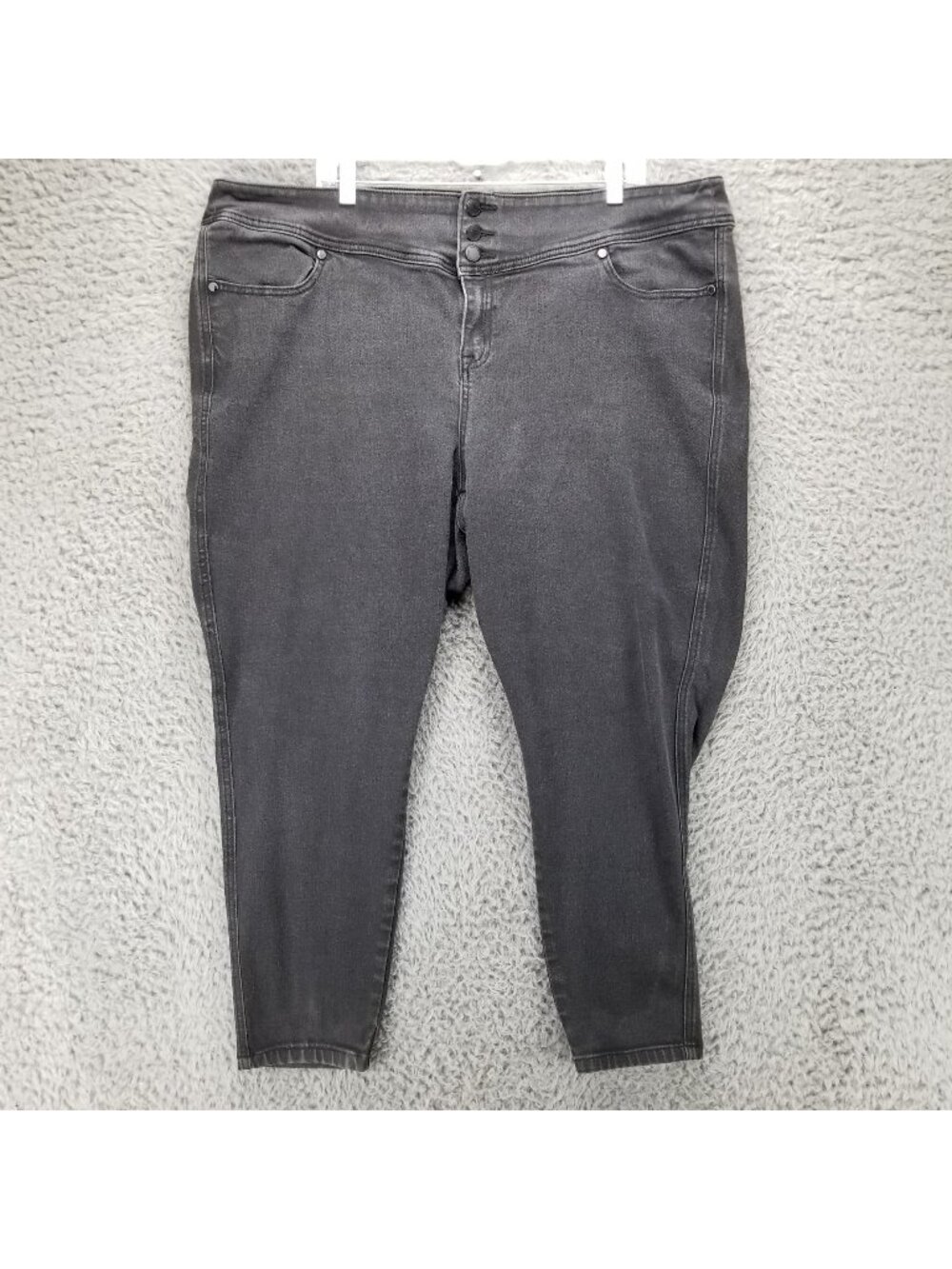 Lane Bryant Jeans Womens 24 Petite Plus Black Super Stretch Denim Skinny